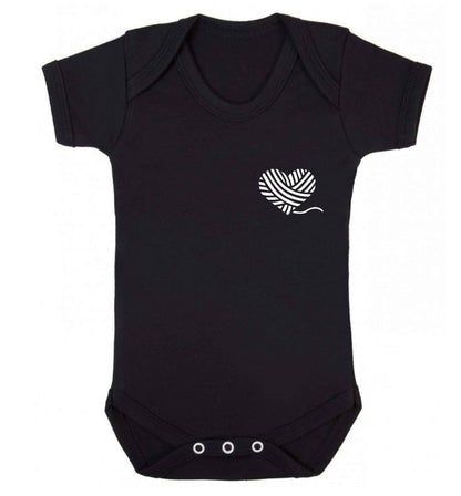 Knitted heart pocket Baby Vest black 18-24 months