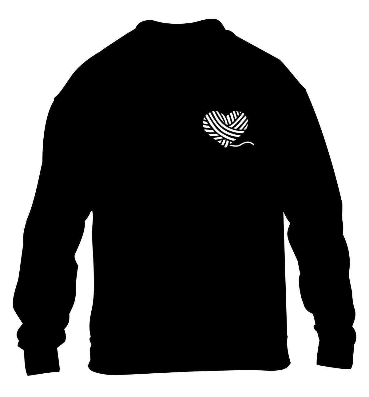 Knitted heart pocket children's black sweater 12-13 Years