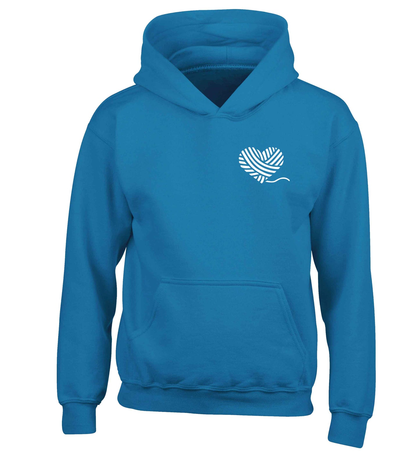 Knitted heart pocket children's blue hoodie 12-13 Years