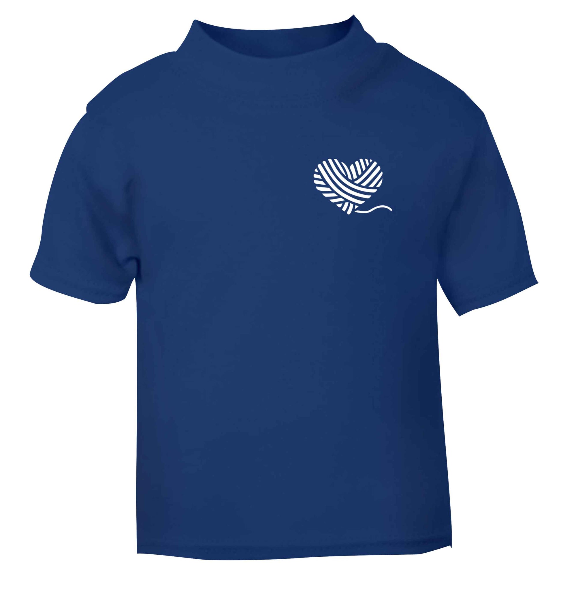 Knitted heart pocket blue Baby Toddler Tshirt 2 Years
