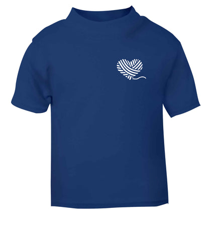 Knitted heart pocket blue Baby Toddler Tshirt 2 Years