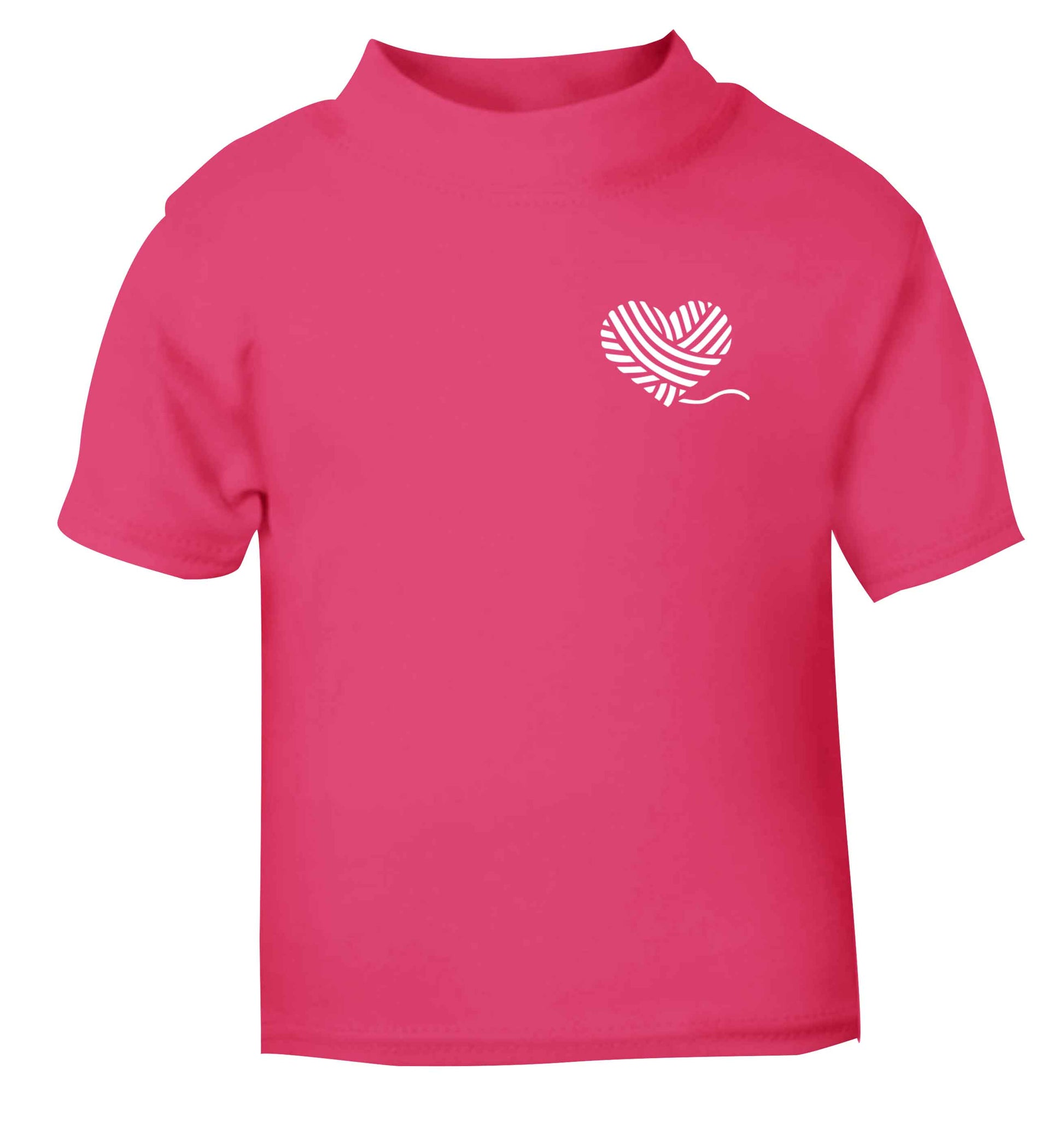 Knitted heart pocket pink Baby Toddler Tshirt 2 Years