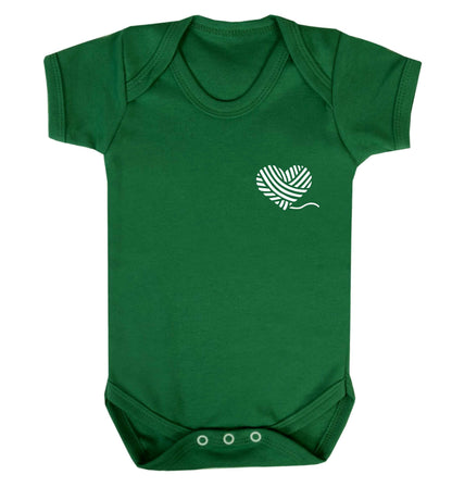 Knitted heart pocket Baby Vest green 18-24 months