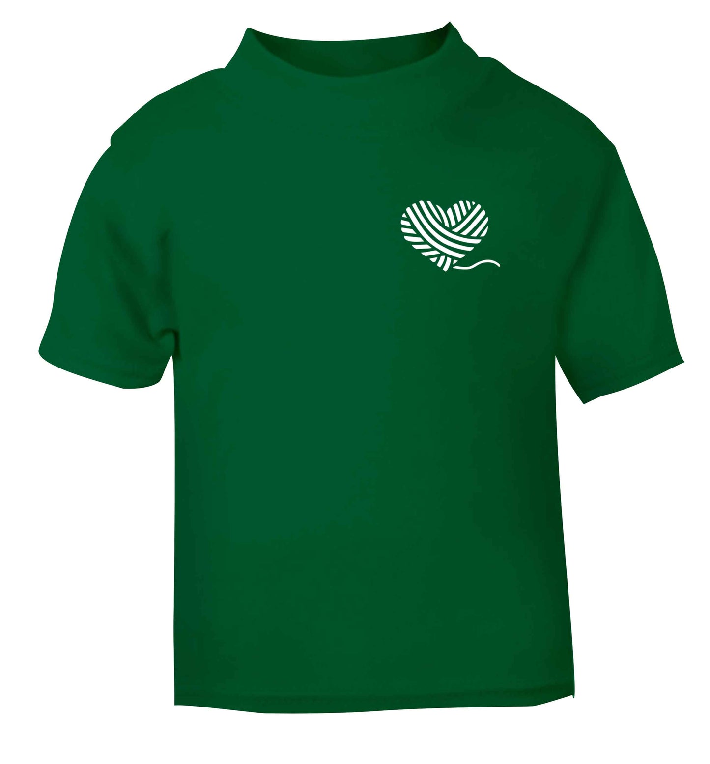 Knitted heart pocket green Baby Toddler Tshirt 2 Years