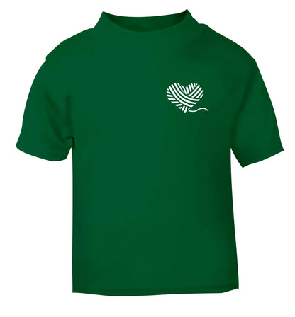 Knitted heart pocket green Baby Toddler Tshirt 2 Years