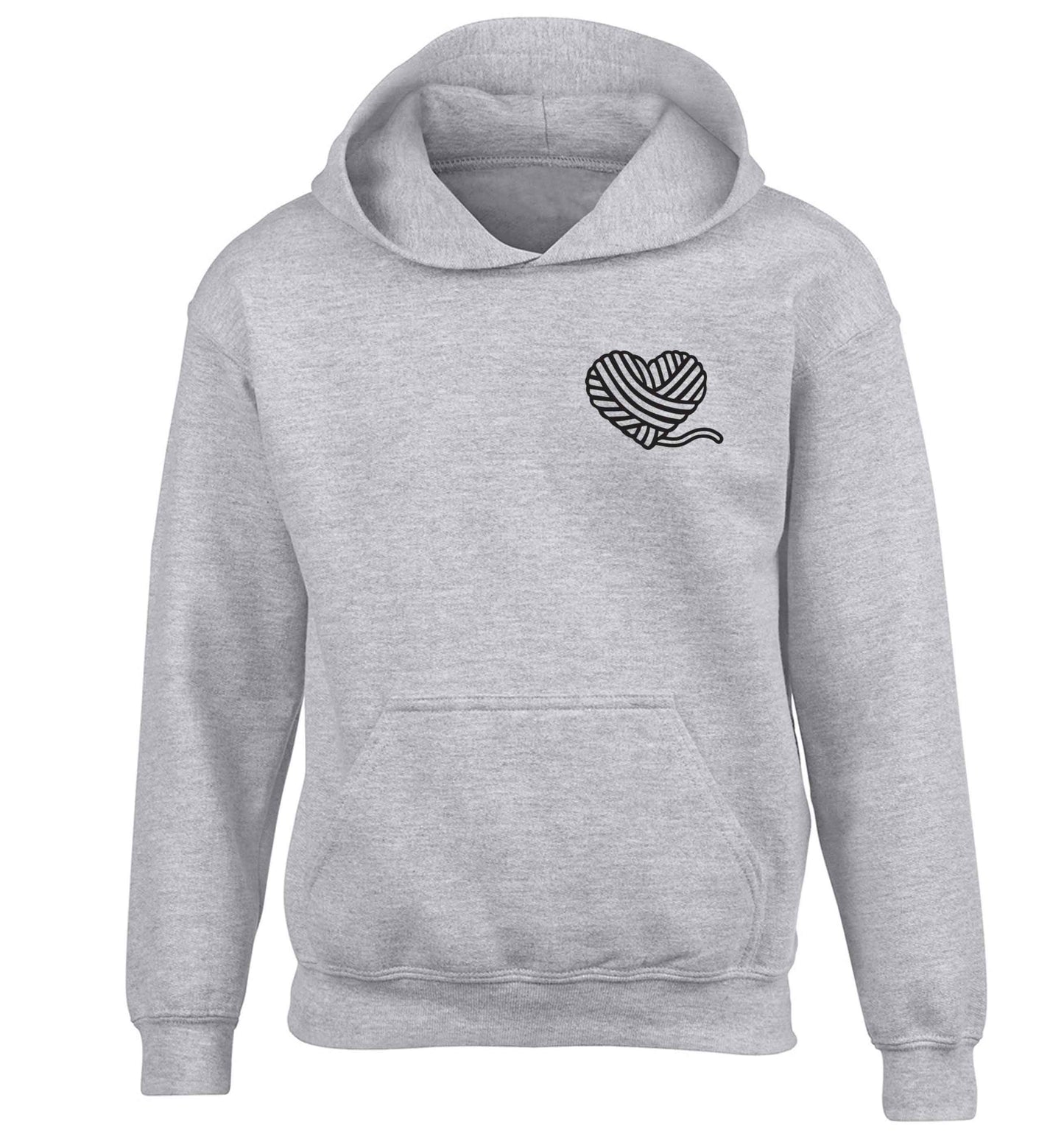 Knitted heart pocket children's grey hoodie 12-13 Years