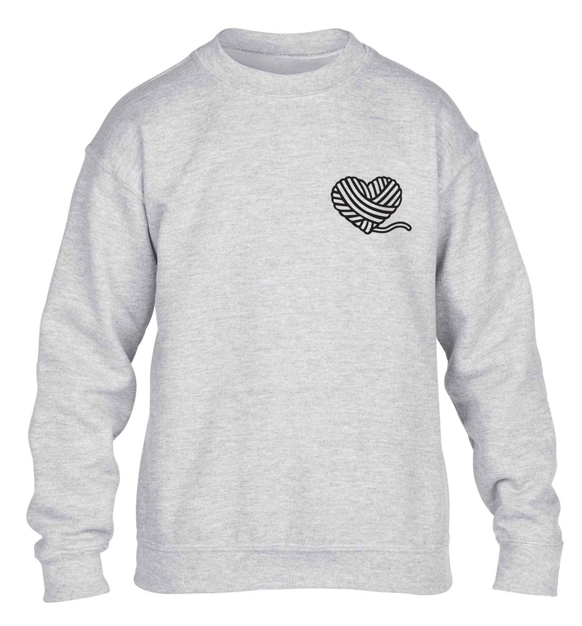 Knitted heart pocket children's grey sweater 12-13 Years