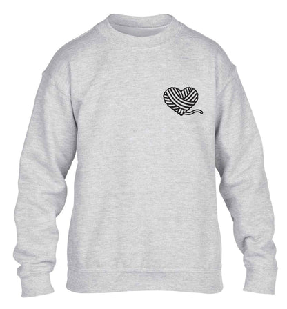 Knitted heart pocket children's grey sweater 12-13 Years
