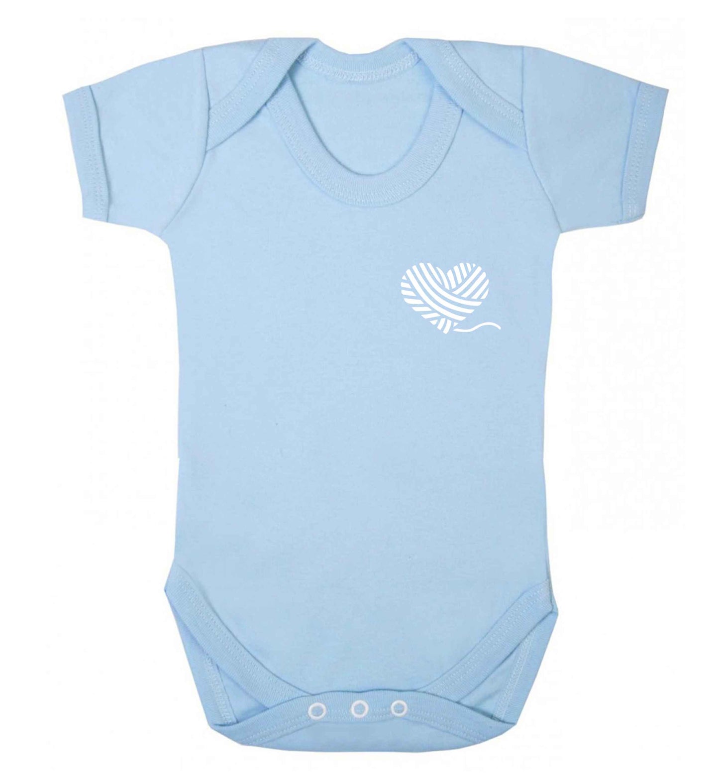 Knitted heart pocket Baby Vest pale blue 18-24 months