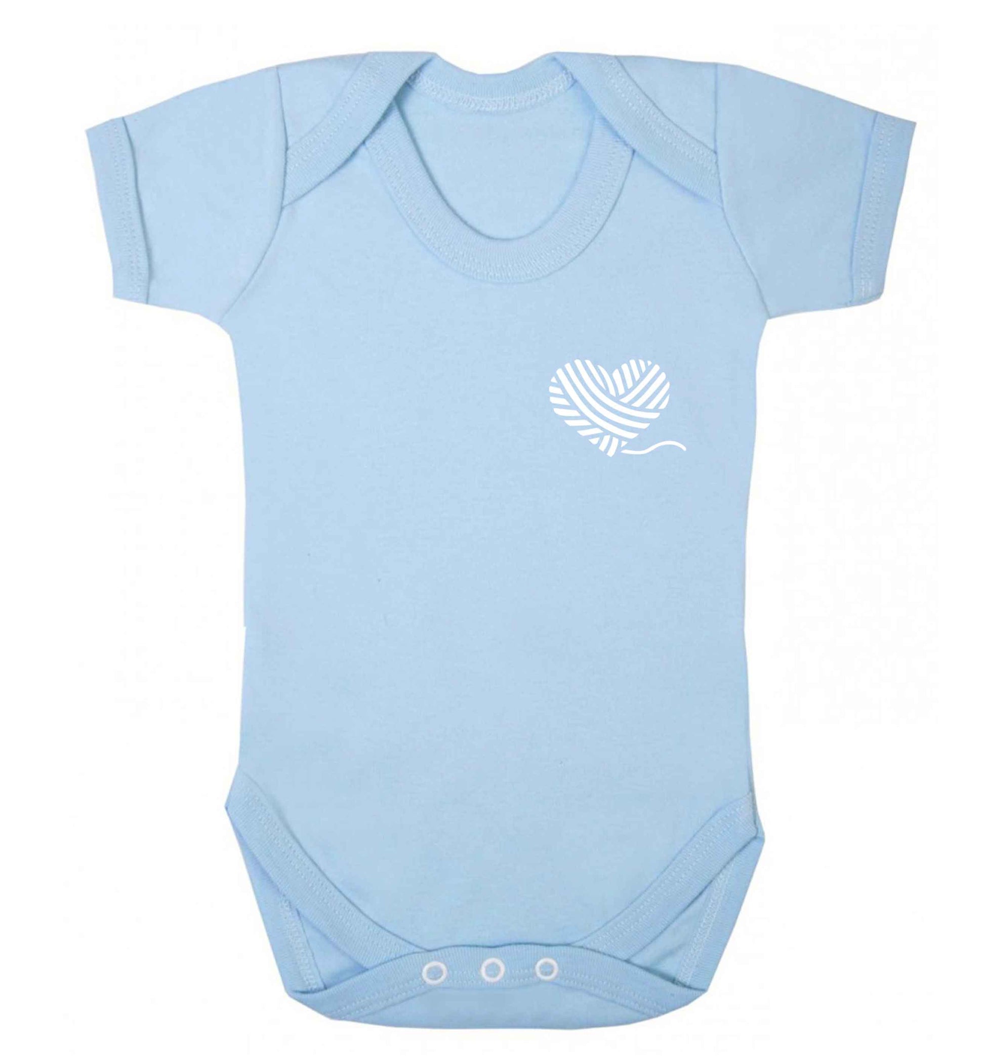 Knitted heart pocket Baby Vest pale blue 18-24 months