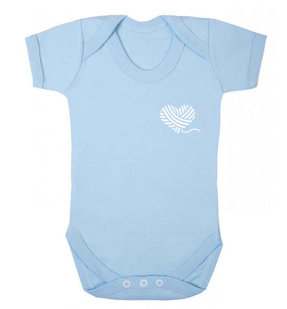 Knitted heart pocket Baby Vest pale blue 18-24 months