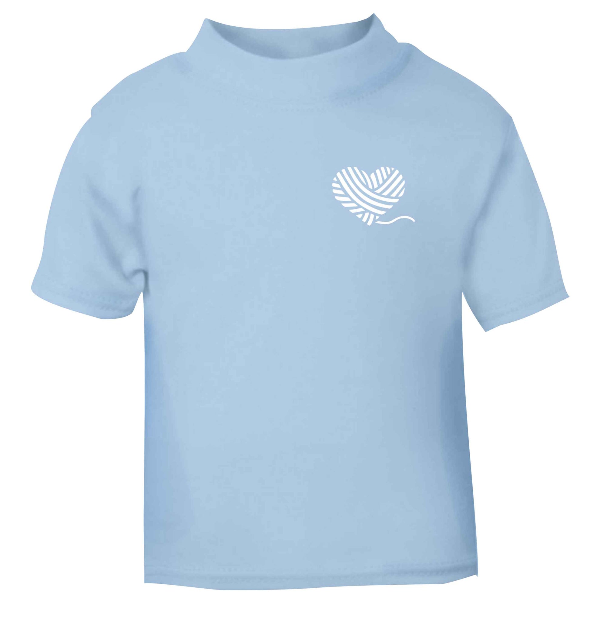 Knitted heart pocket light blue Baby Toddler Tshirt 2 Years