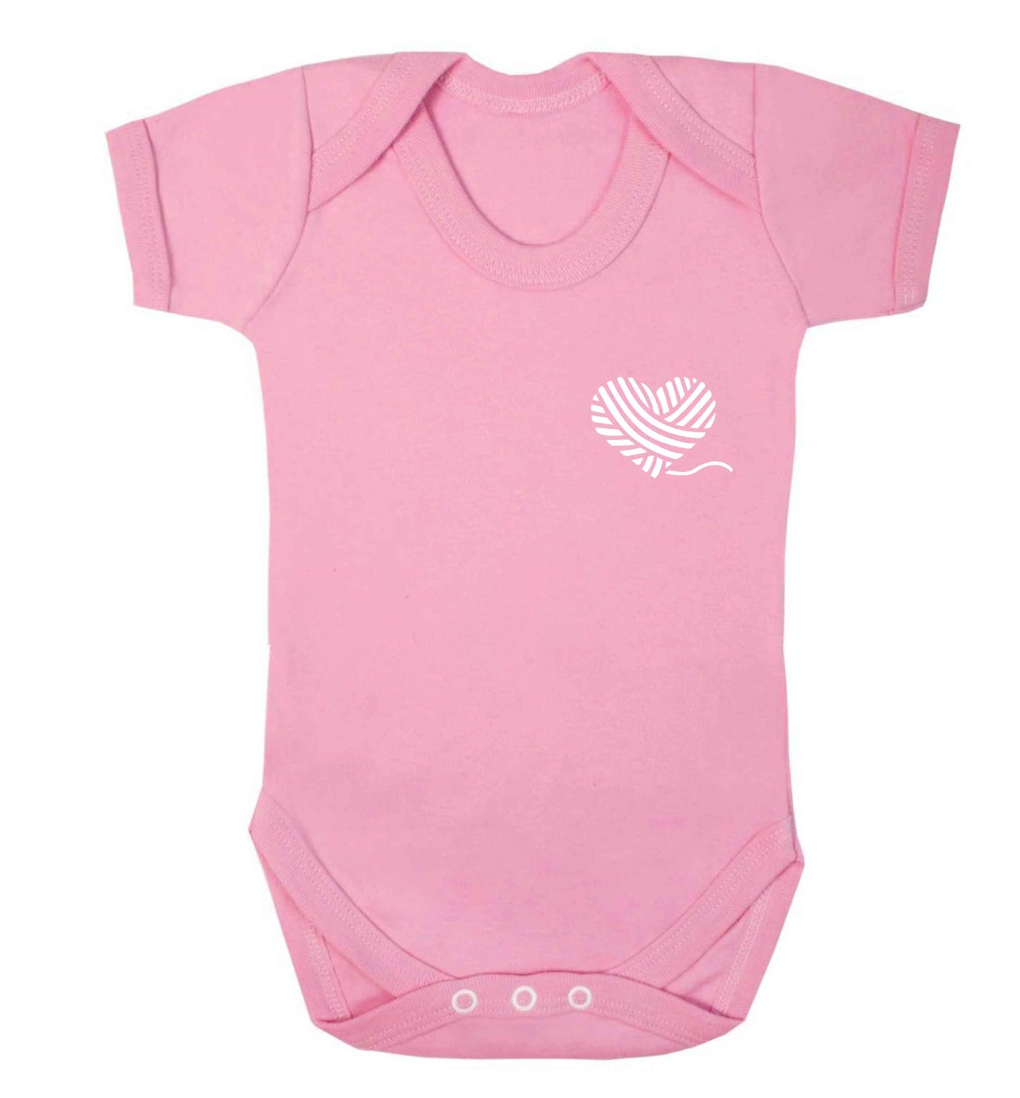 Knitted heart pocket Baby Vest pale pink 18-24 months