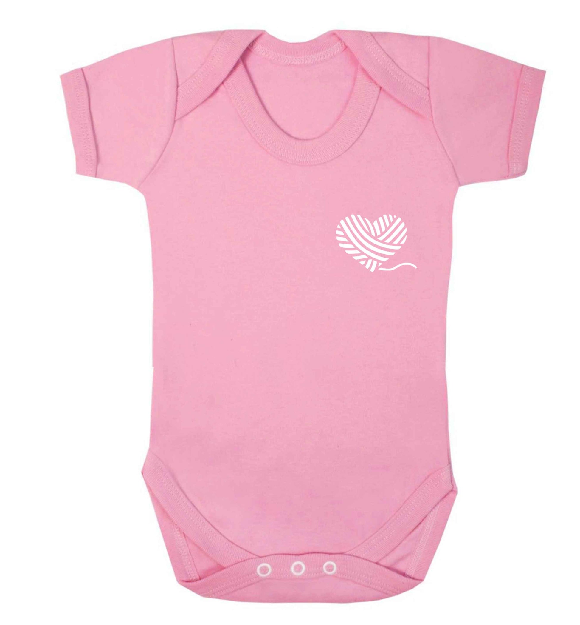 Knitted heart pocket Baby Vest pale pink 18-24 months
