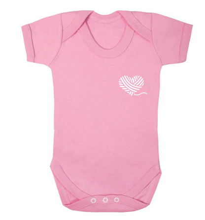 Knitted heart pocket Baby Vest pale pink 18-24 months