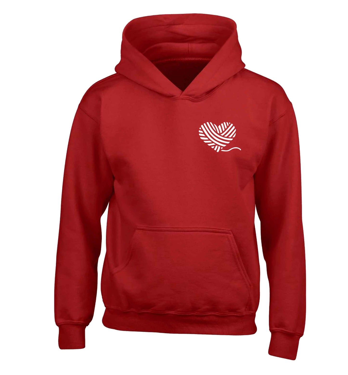 Knitted heart pocket children's red hoodie 12-13 Years