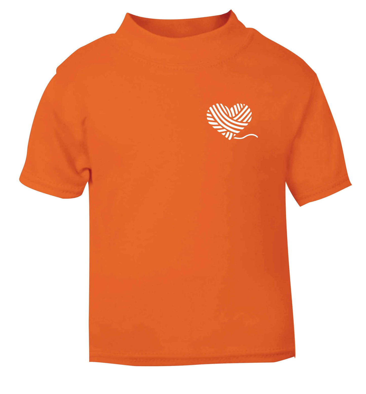 Knitted heart pocket orange Baby Toddler Tshirt 2 Years