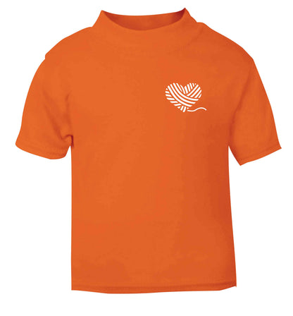 Knitted heart pocket orange Baby Toddler Tshirt 2 Years