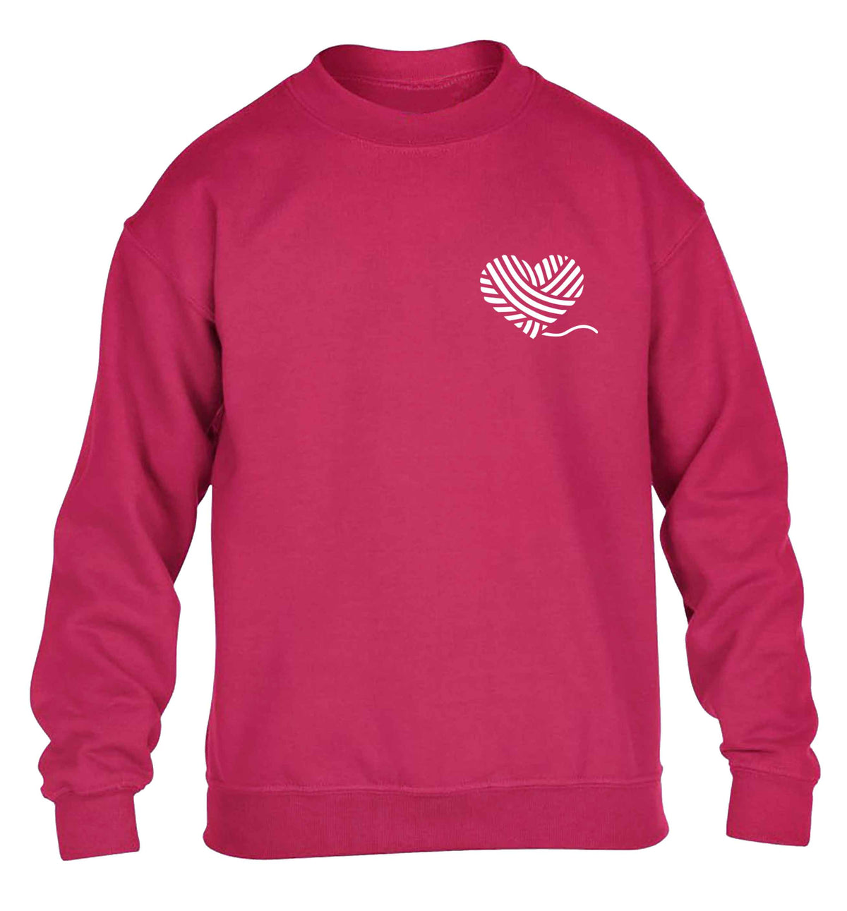 Knitted heart pocket children's pink sweater 12-13 Years