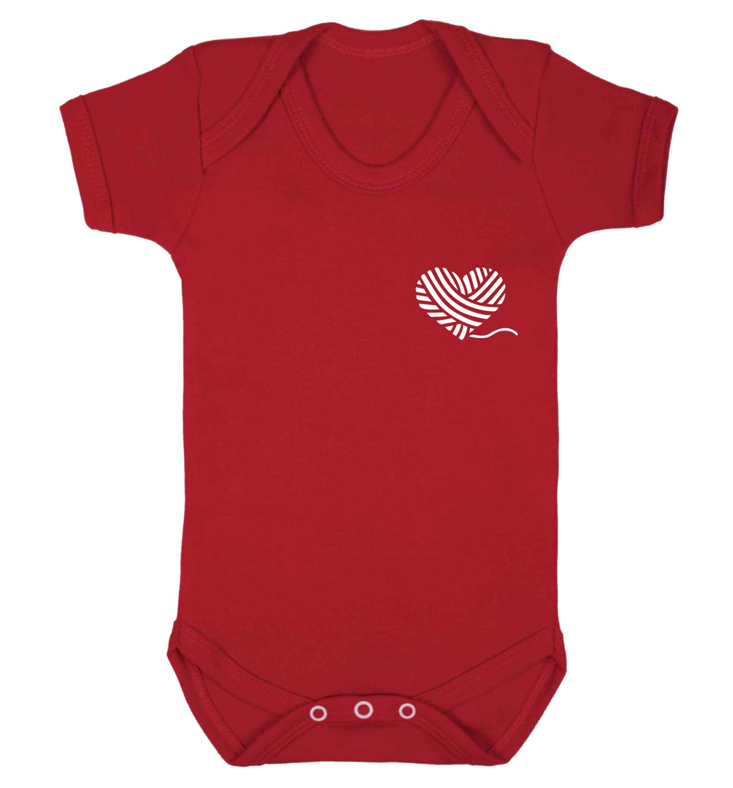 Knitted heart pocket Baby Vest red 18-24 months