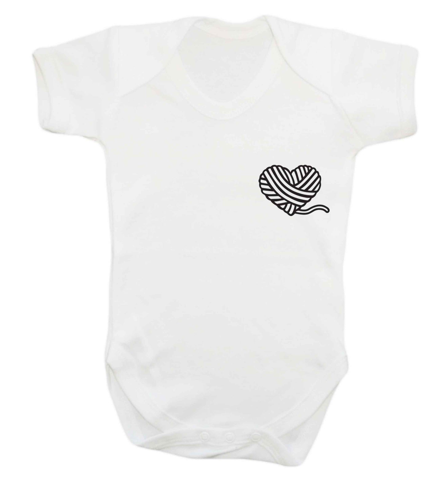 Knitted heart pocket Baby Vest white 18-24 months