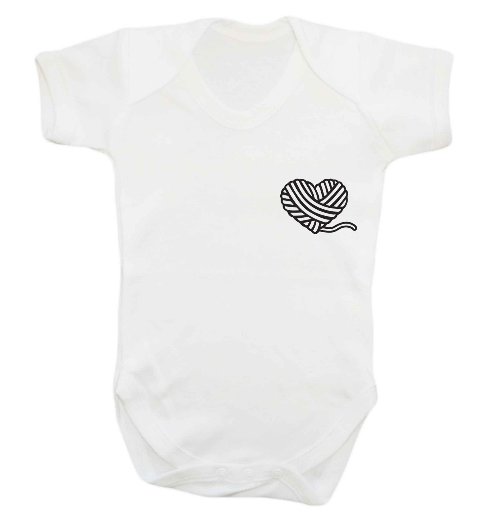 Knitted heart pocket Baby Vest white 18-24 months