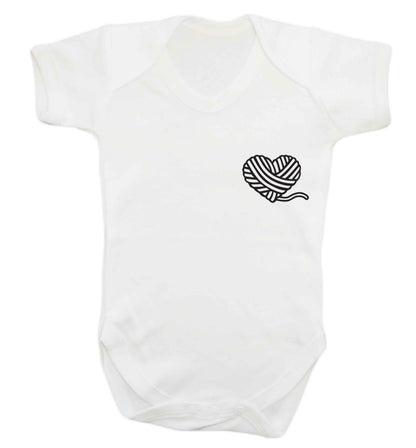 Knitted heart pocket Baby Vest white 18-24 months