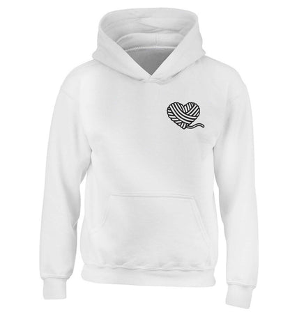 Knitted heart pocket children's white hoodie 12-13 Years