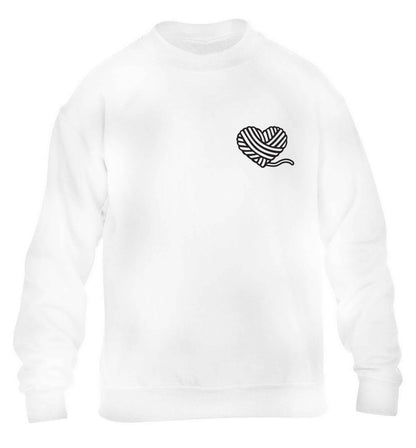 Knitted heart pocket children's white sweater 12-13 Years