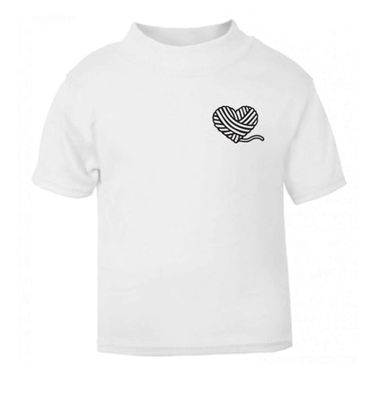 Knitted heart pocket white Baby Toddler Tshirt 2 Years