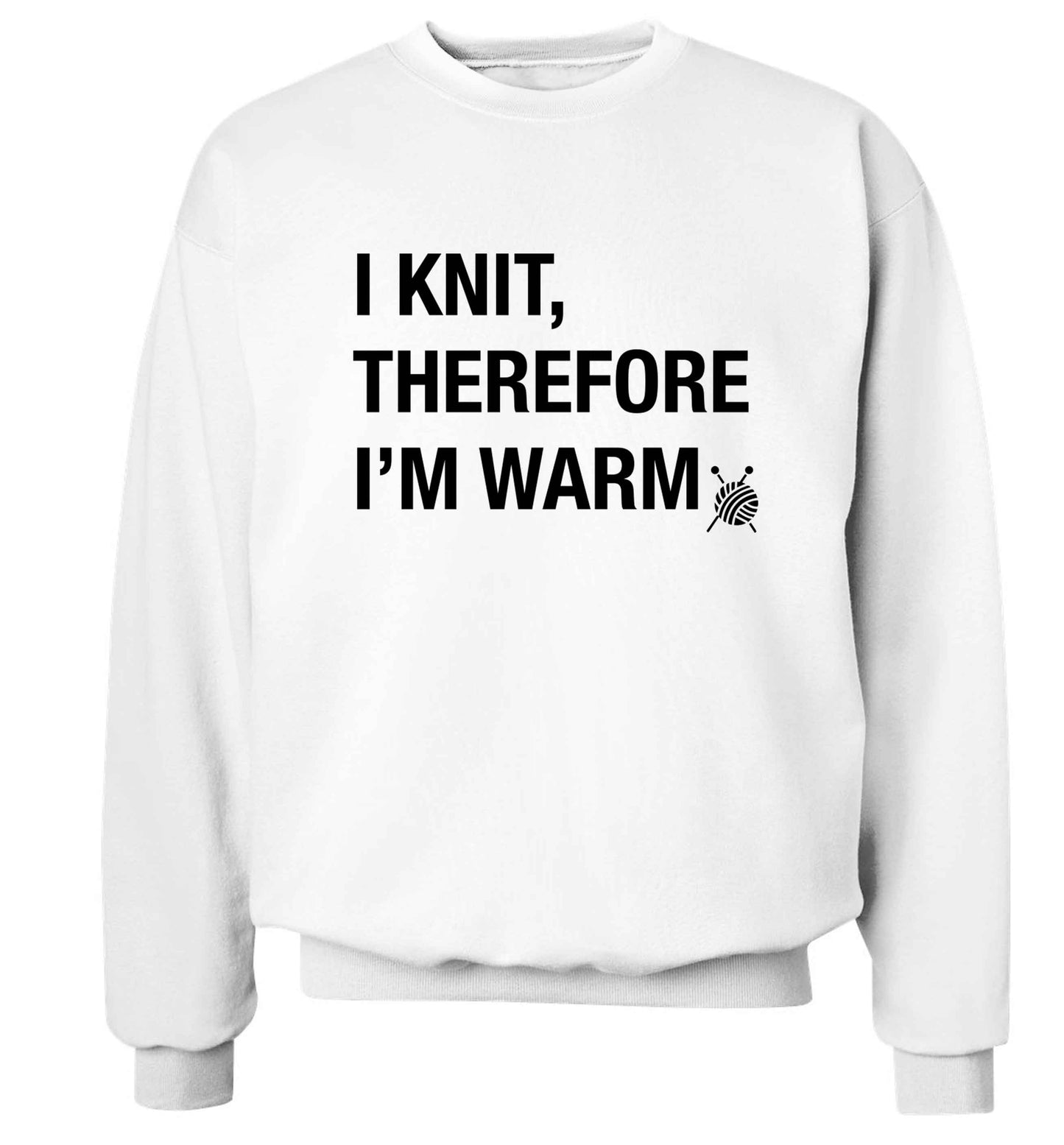 I knit therefore I'm warm Adult's unisex white Sweater 2XL