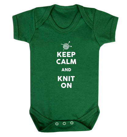 Keep calm and knit on Baby Vest green 18-24 months