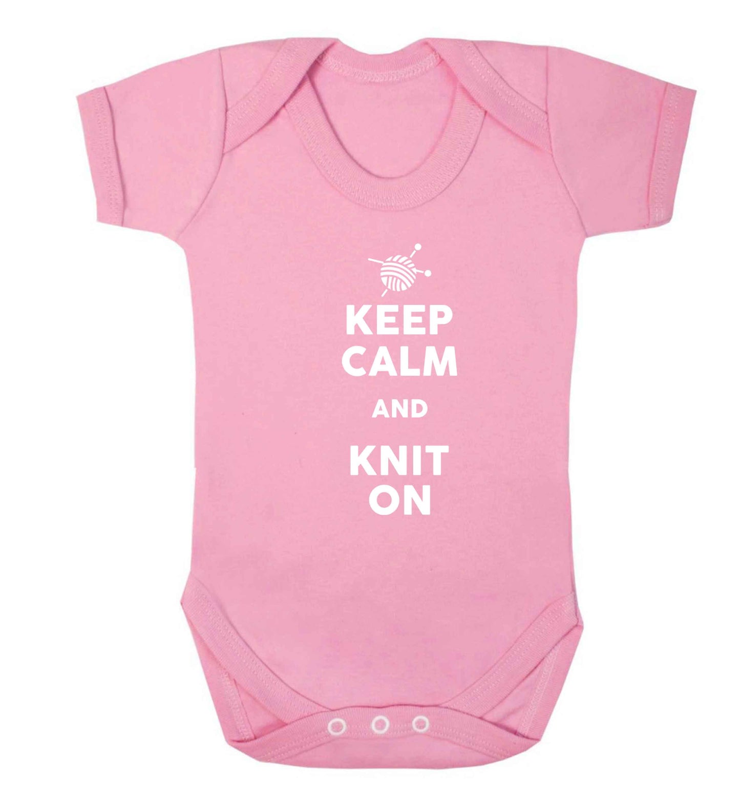 Keep calm and knit on Baby Vest pale pink 18-24 months