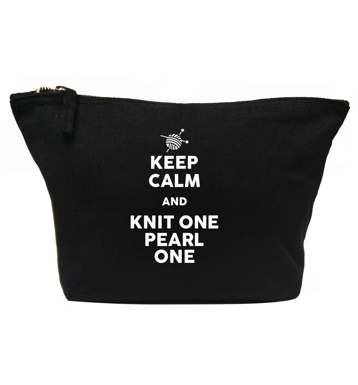 Keep calm and knit one pearl one | makeup / wash bag