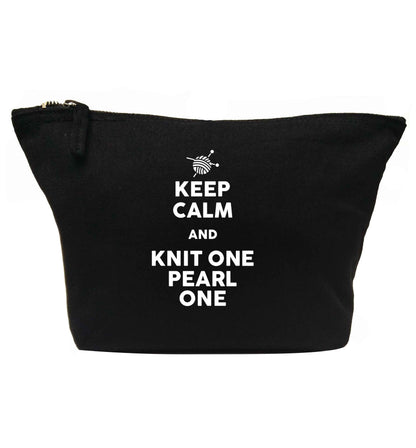 Keep calm and knit one pearl one | makeup / wash bag