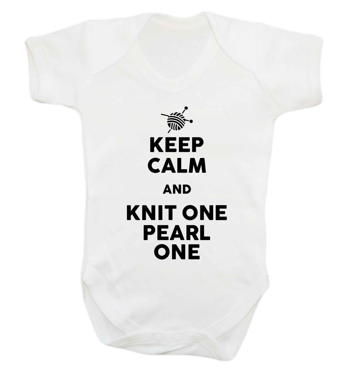 Keep calm and knit one pearl one Baby Vest white 18-24 months
