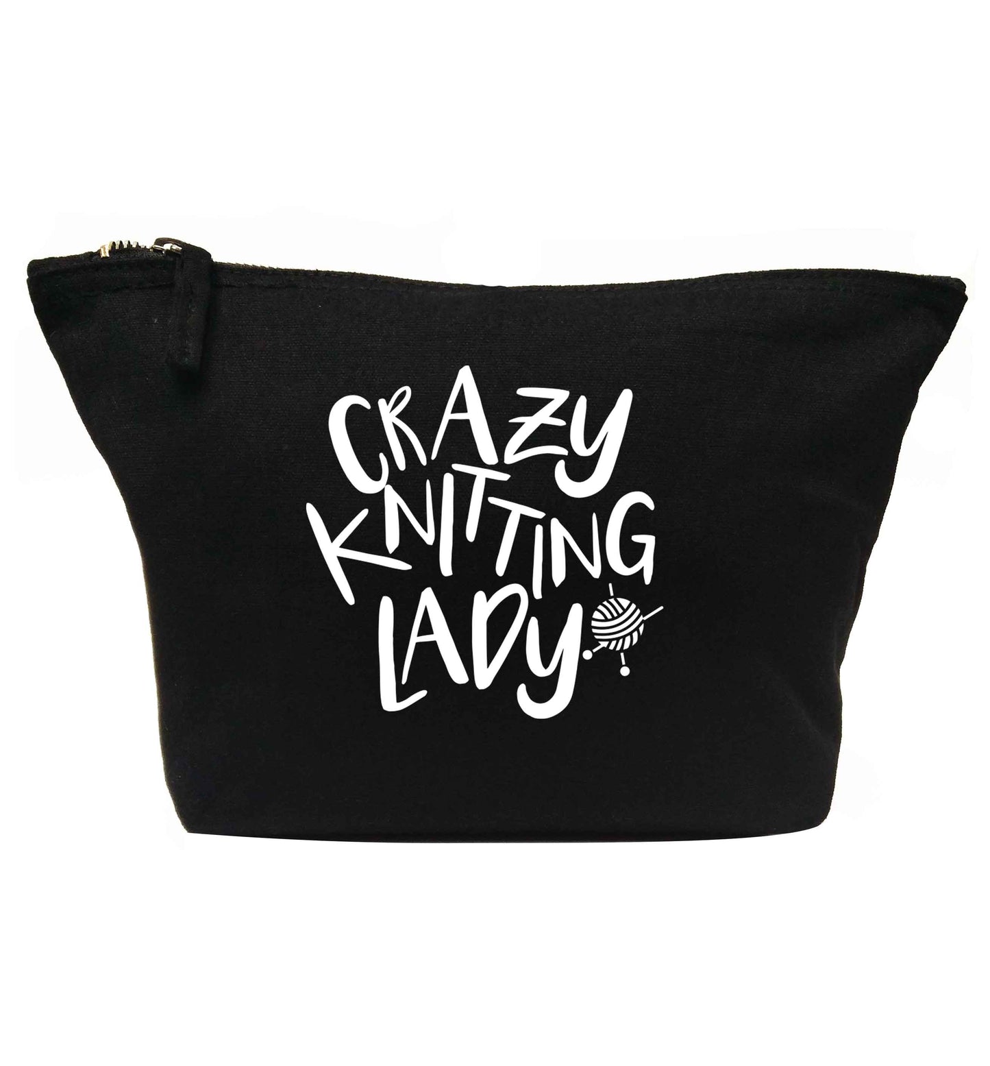 Crazy knitting lady | makeup / wash bag