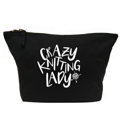 Crazy knitting lady | makeup / wash bag