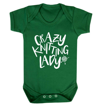 Crazy knitting lady Baby Vest green 18-24 months