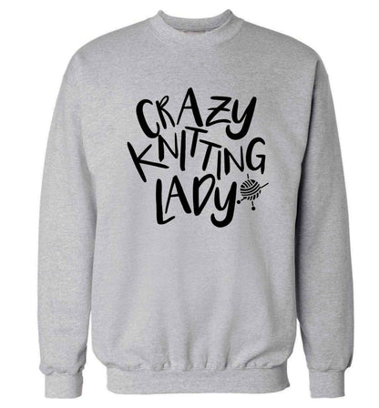 Crazy knitting lady Adult's unisex grey Sweater 2XL
