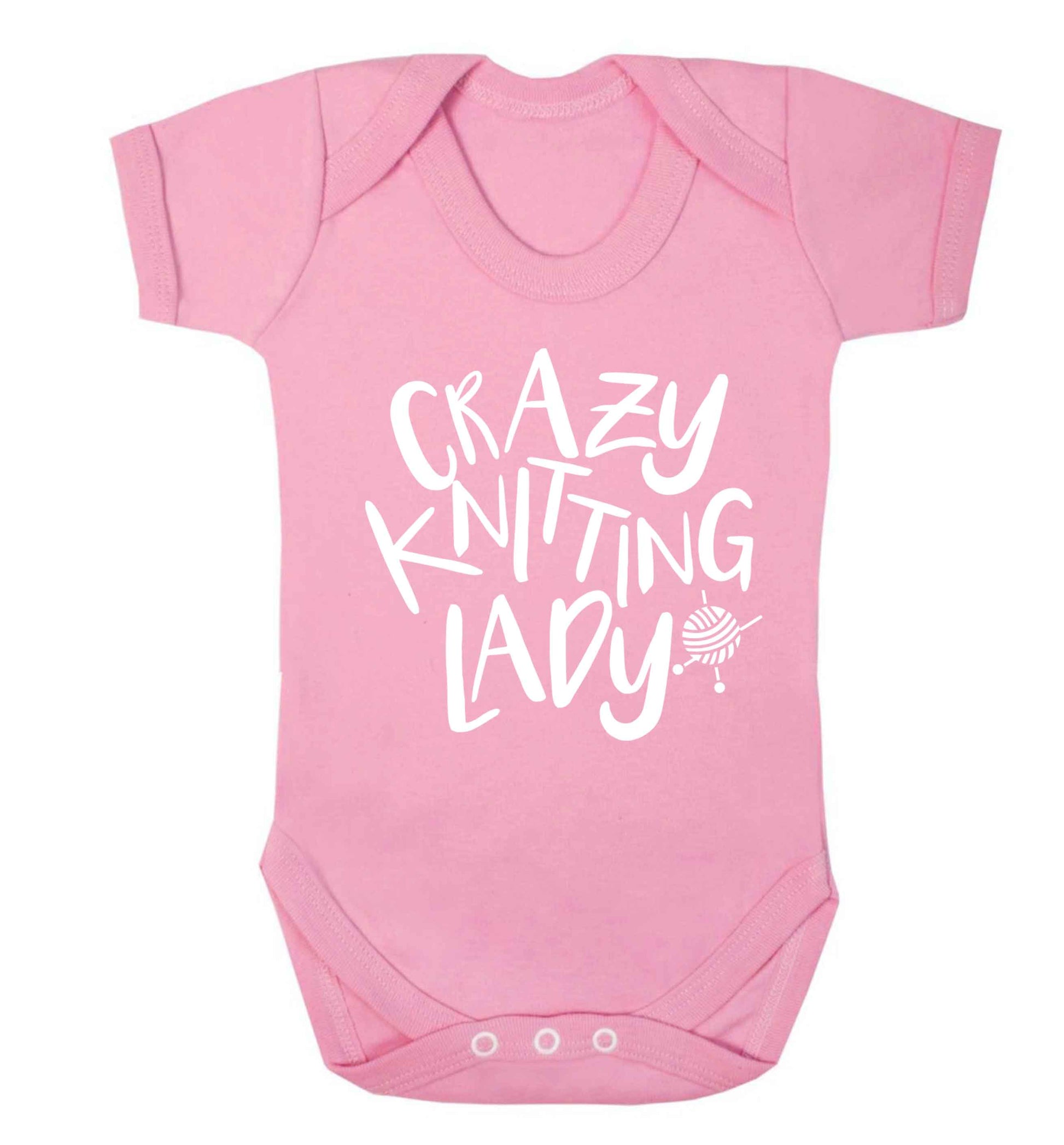 Crazy knitting lady Baby Vest pale pink 18-24 months