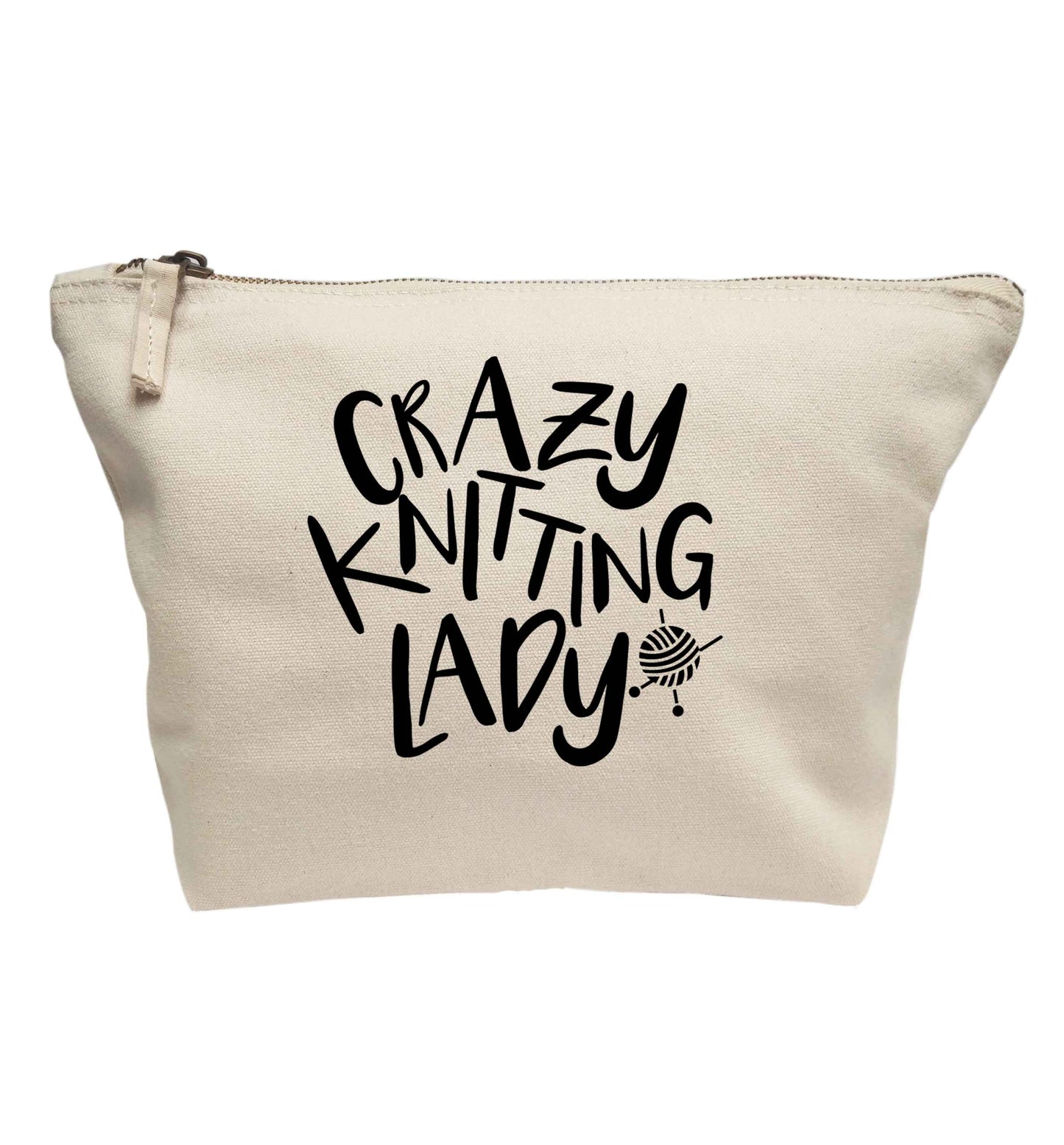 Crazy knitting lady | makeup / wash bag