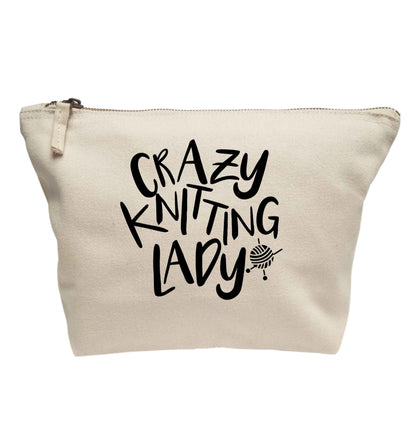Crazy knitting lady | makeup / wash bag