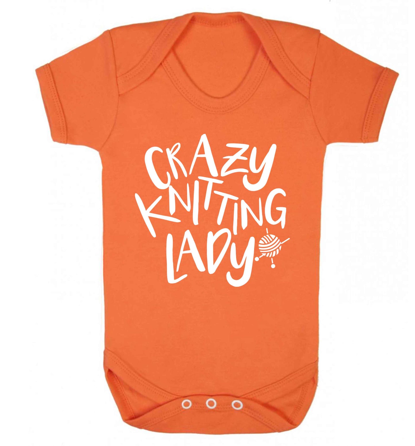 Crazy knitting lady Baby Vest orange 18-24 months
