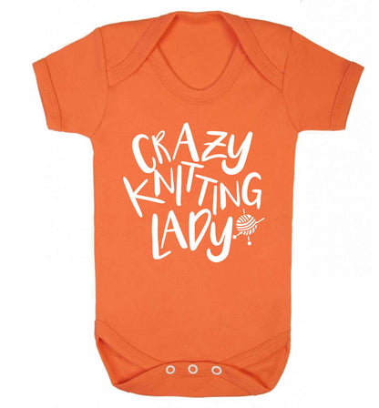 Crazy knitting lady Baby Vest orange 18-24 months