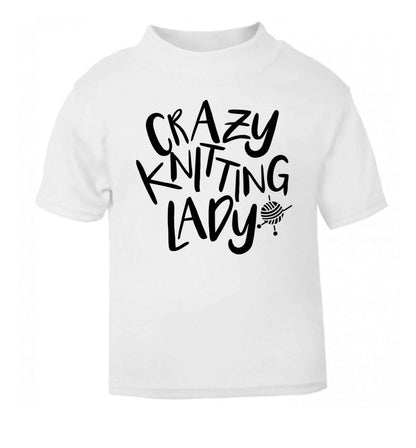 Crazy knitting lady white Baby Toddler Tshirt 2 Years