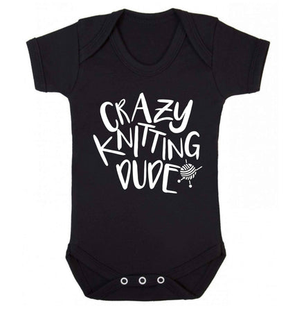 Crazy knitting dude Baby Vest black 18-24 months