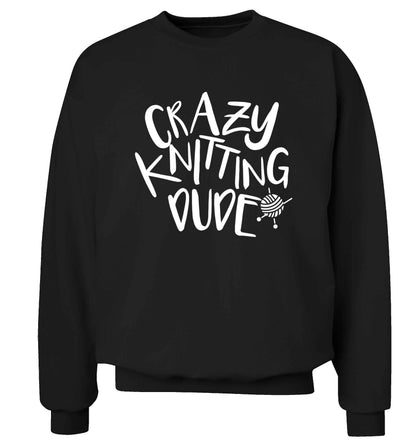 Crazy knitting dude Adult's unisex black Sweater 2XL
