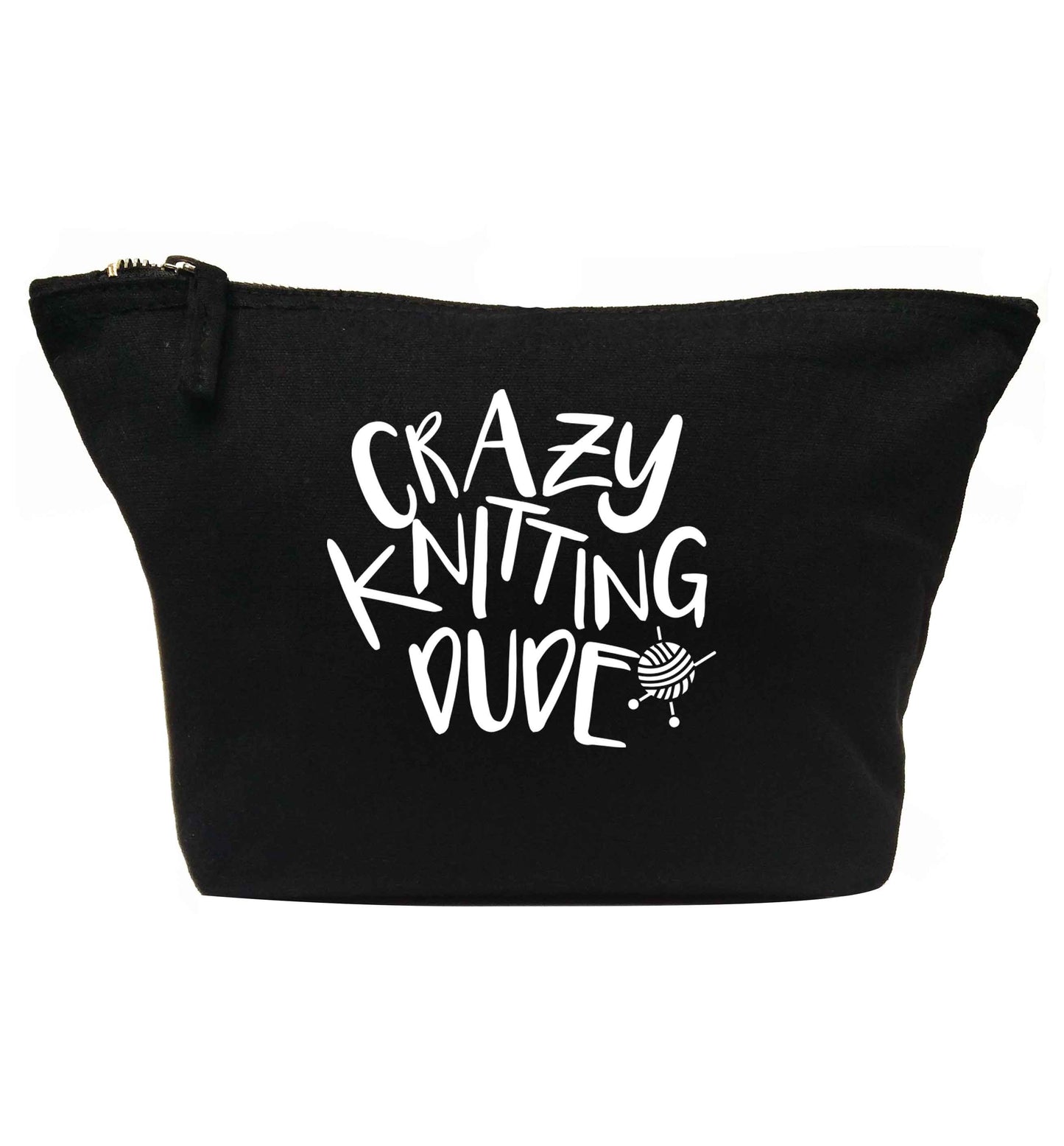 Crazy knitting dude | makeup / wash bag