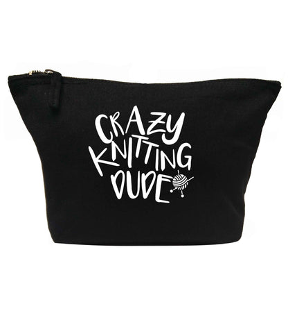 Crazy knitting dude | makeup / wash bag